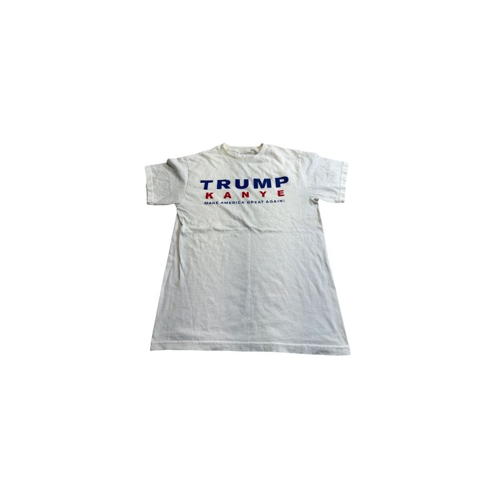 Vintage Donald Trump Kanye West White Shirt Make America Great Again Top